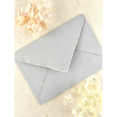 enveloppe faite main artisanale gris mariage bapteme naissance