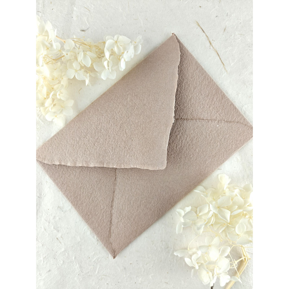 enveloppe faite main artisanale Terre marron mariage bapteme naissance