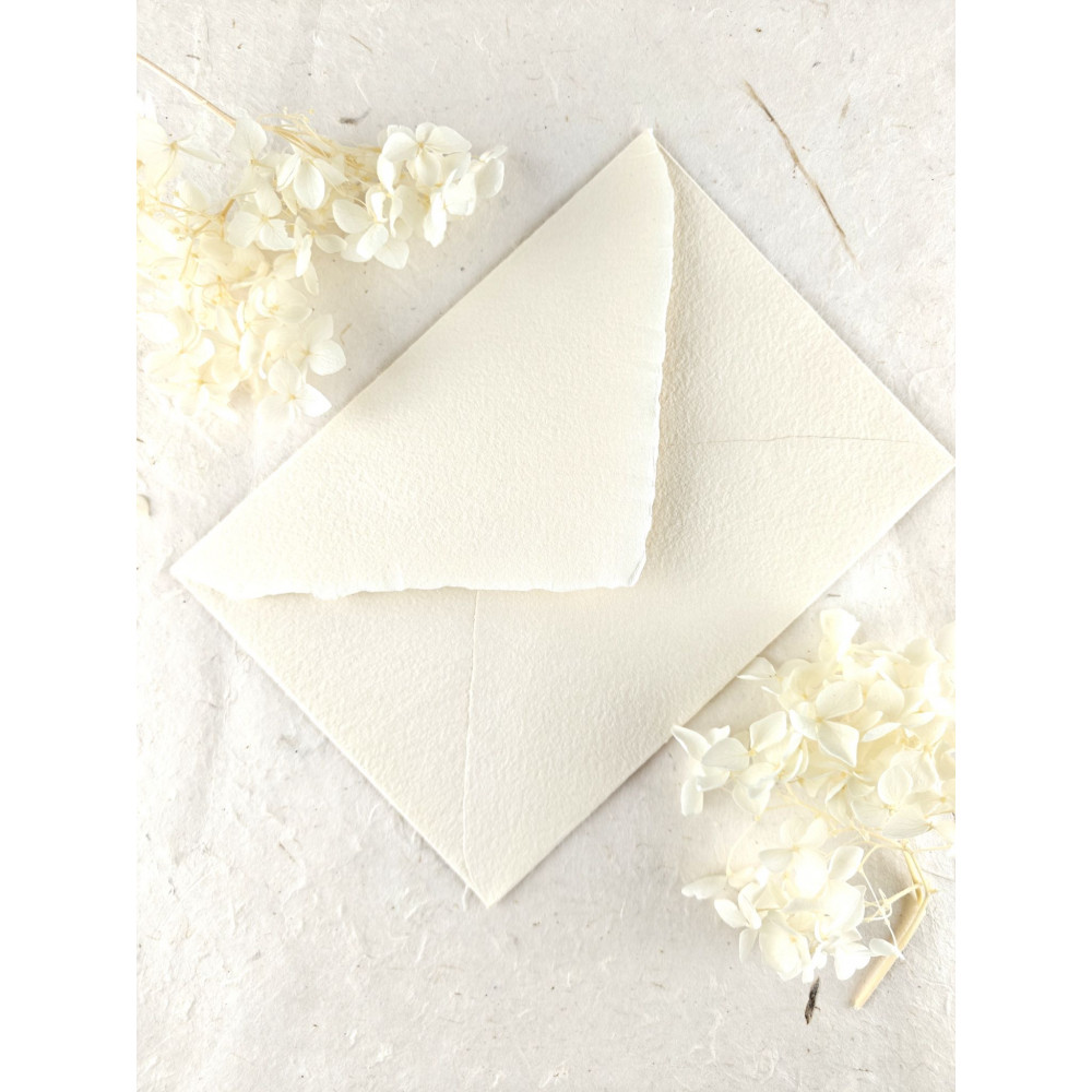 enveloppe faite main artisanale creme ivoire écru mariage bapteme naissance