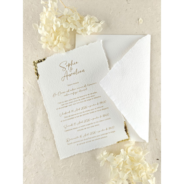 enveloppe faite main artisanale blanc blanche écru ivoire mariage bapteme naissance