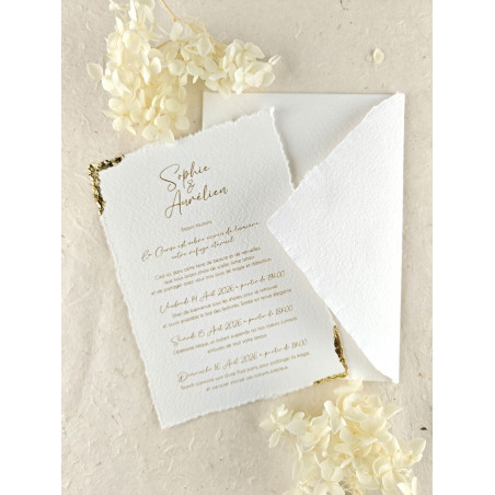 enveloppe faite main artisanale blanc blanche écru ivoire mariage bapteme naissance