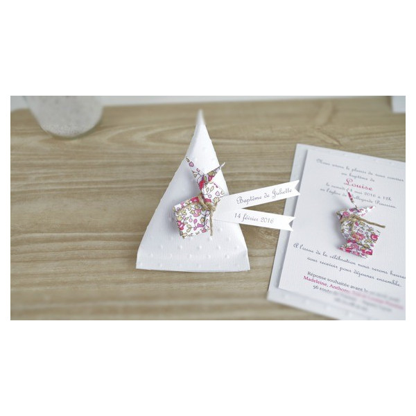 boite a dragees berlingot lapin liberty eloise cadeau invités fait main