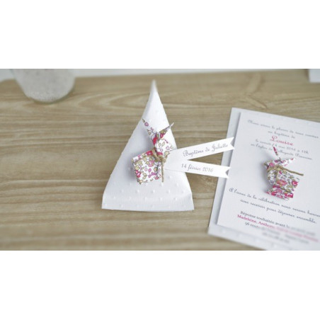 boite a dragees berlingot lapin liberty eloise cadeau invités fait main