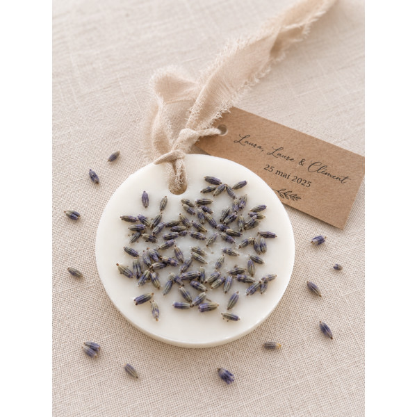 galet Fondant parfumé lavande mariage cire de soja cadeau invités baptême