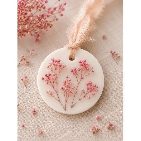 fondant galet gypsophile rose fleurs séchées cadeau invités mariage baptême