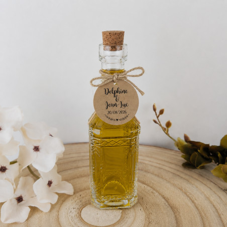 Mignonette huile d'olive extra vierge cadeau invité mariage personnalisée