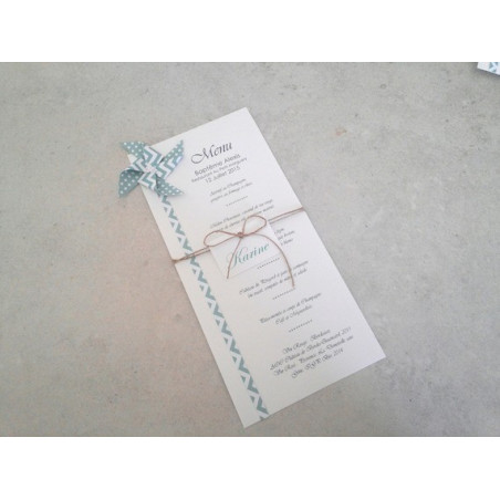 menu marque place baptême ou mariage moulin a vent gris fait main