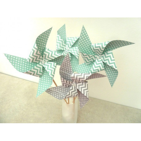 8-pics-moulins-a-vent-a-pois-et-chevron-vert-menthe-et-gris-decoration-de-table-de-fete-candy-bar-anniversaire