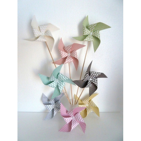 8 pics-moulins-a-vent-a-pois-et-chevron-multicolore-decoration-de-table-de-fete-candy-bar-anniversaire-mariage-bapteme