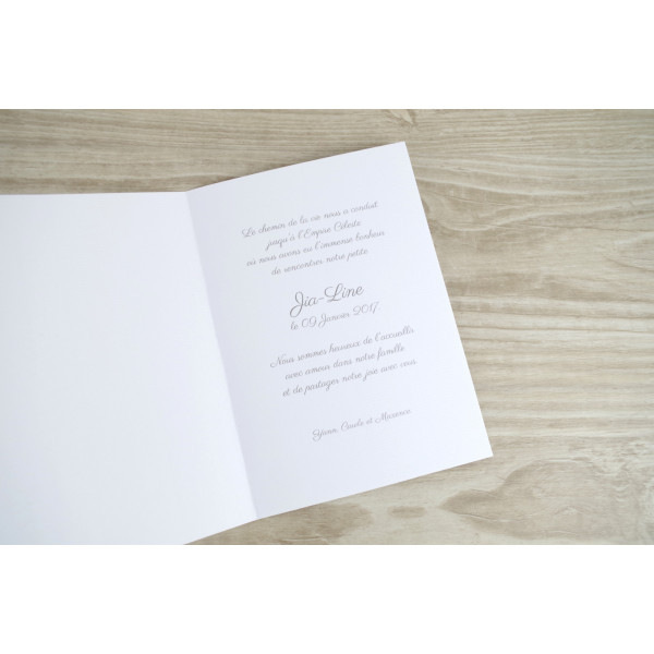 Faire part de naissance pour garçon lapin jaune / fait main