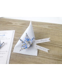 Boîte à dragées original berlingot étoile en origami bleu pois ou rayures pour baptême garçon fait-main