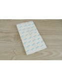 Sachets cadeaux (x10) noeud papillon bleu ciel - Pochettes en papier blanc 9 x15 cm pour bijoux, dragées, bonbon,