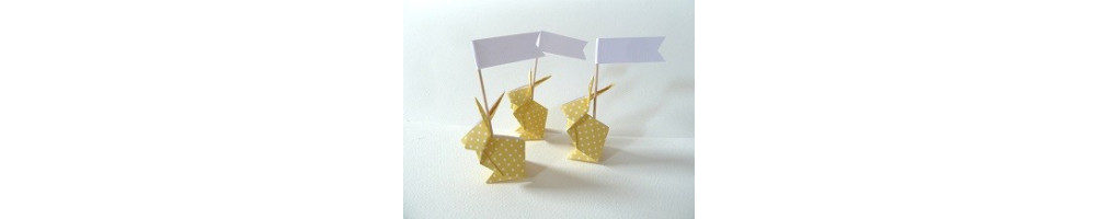 Marque-place pour baptême ou anniversaire  fait main original origami