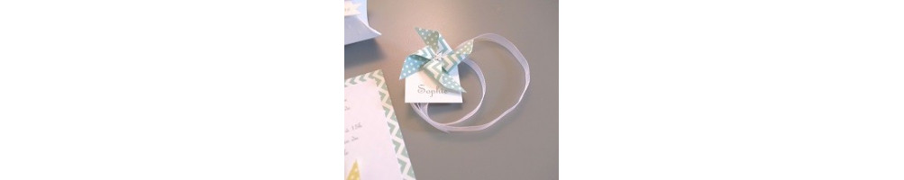 Rond de serviette pour baptême anniversaire fait main original origami