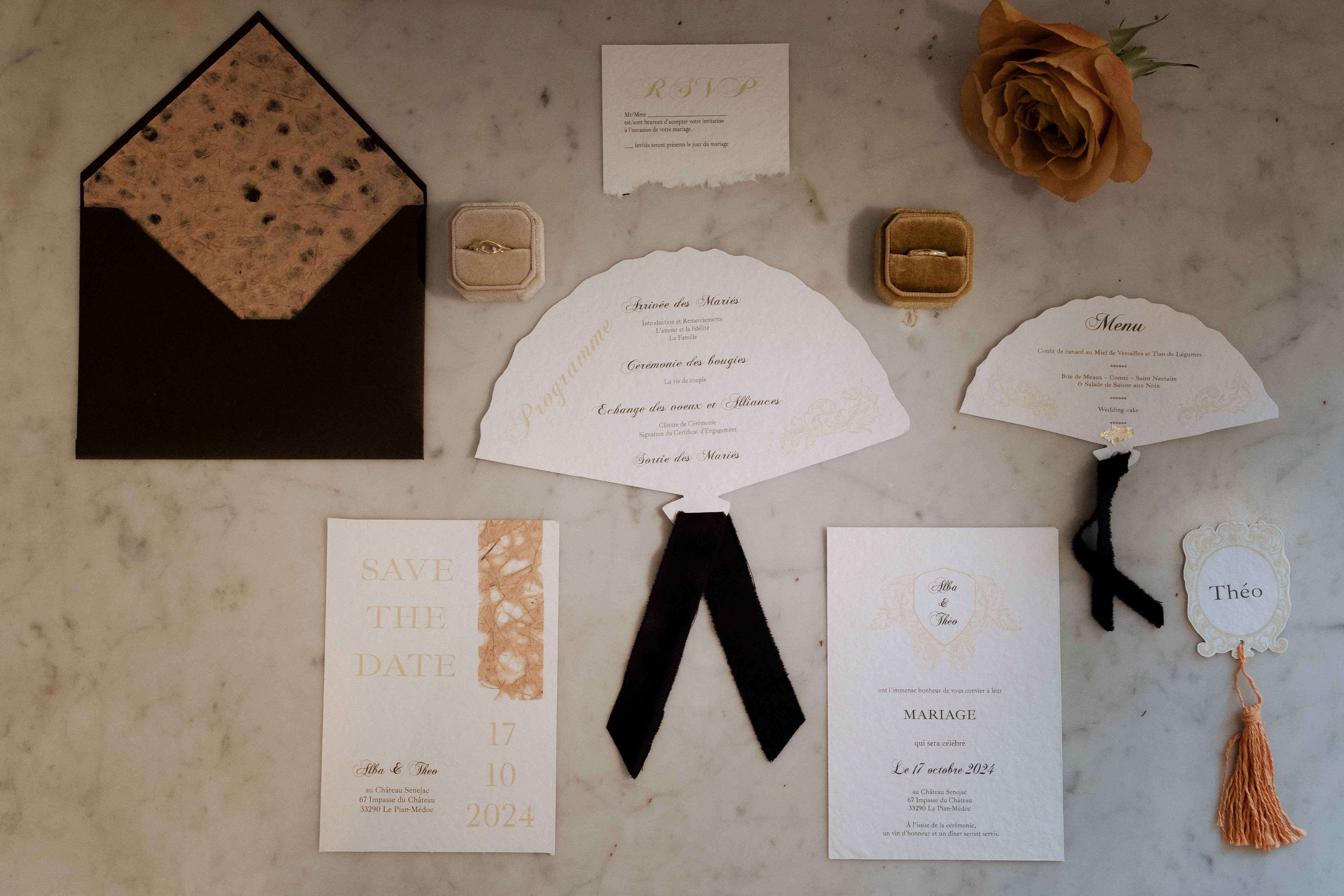 collection papeterie de mariage élégante artisanale papier coton