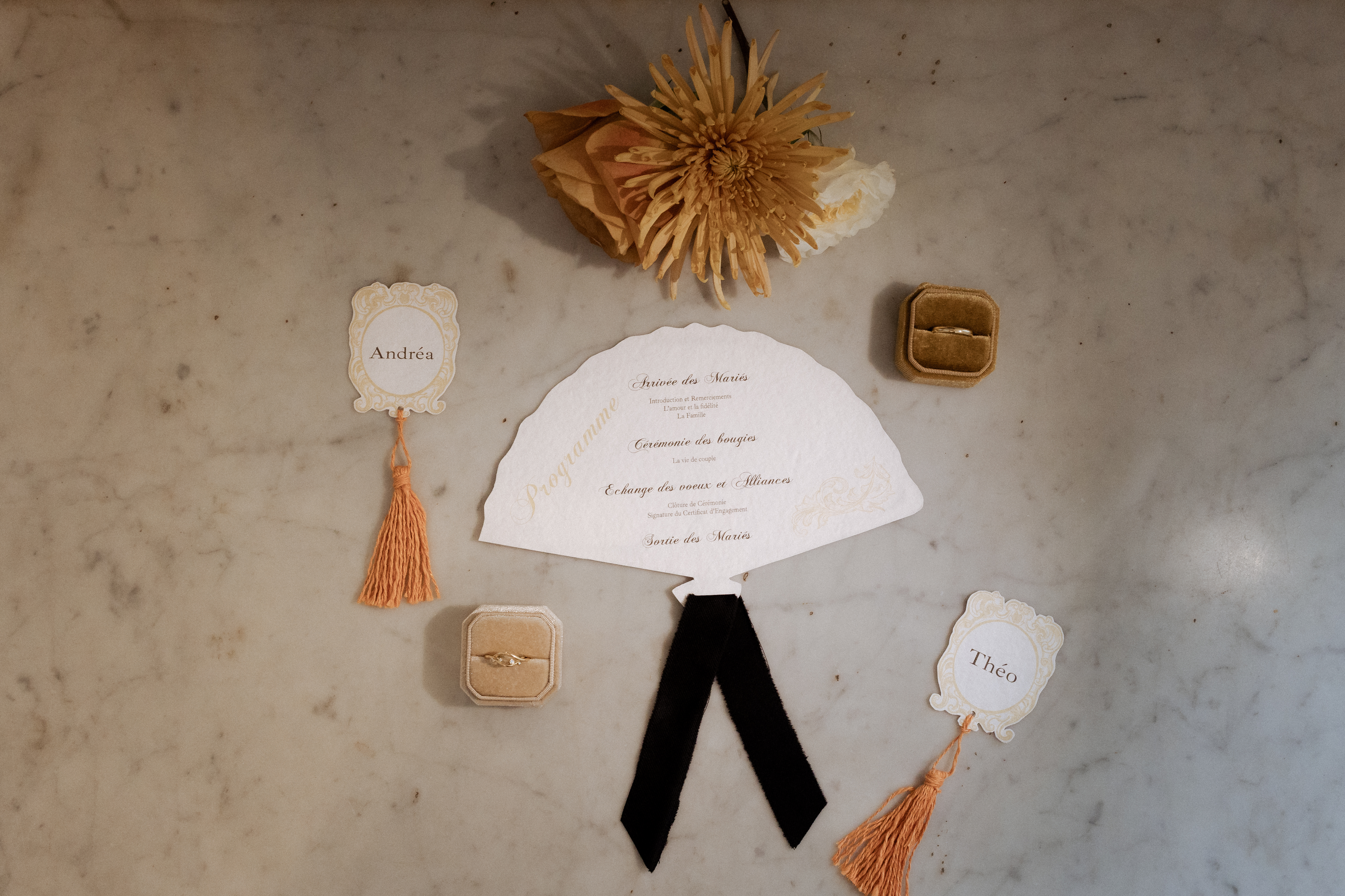 menu de mariage élégante artisanale papier coton