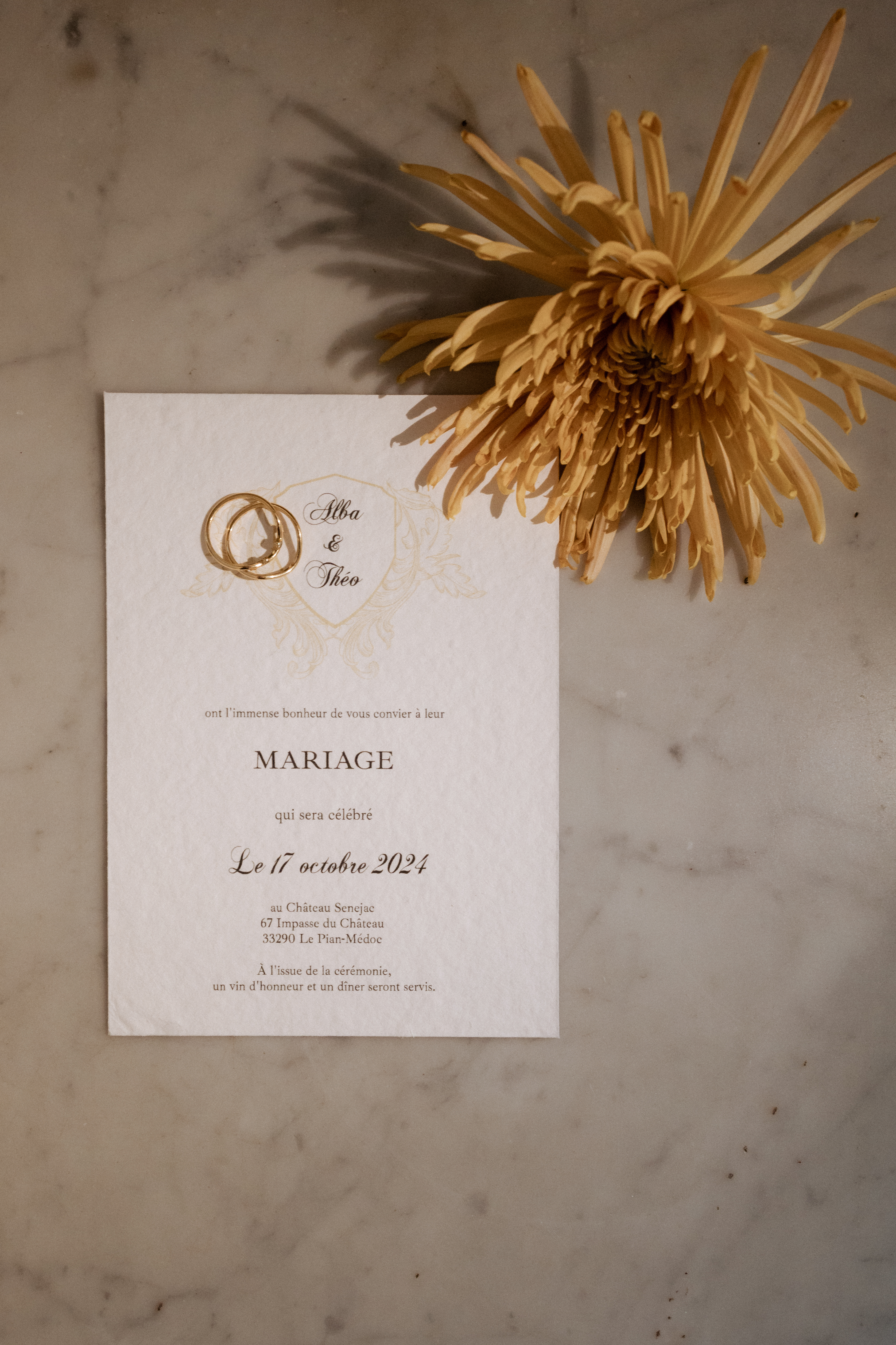 faire part de mariage élégante artisanale papier coton